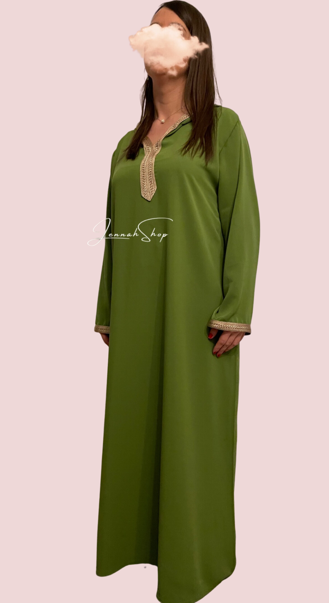 Jellaba Amina vert olive