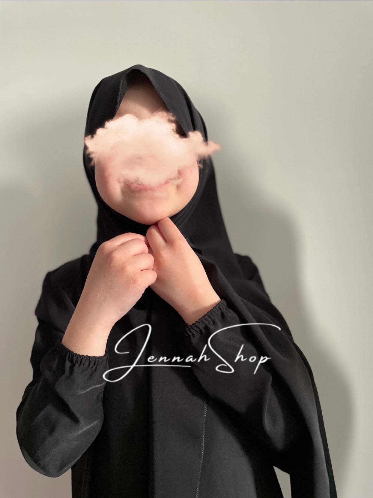 Abaya avec hijab petite fille  Noir